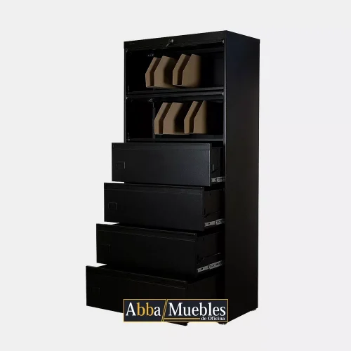 Archivero horizontal 4 gavetas 2 puertas corredizas MEAH016